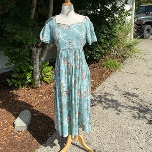 Sage Green Floral Maxi Dress
